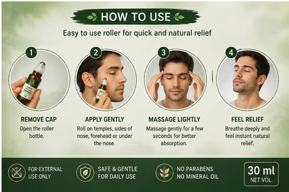 YUGA AYURVEDA Sinus &amp; Headache Roller Oil: A Traditional Herbal Approach to Everyday Comfort