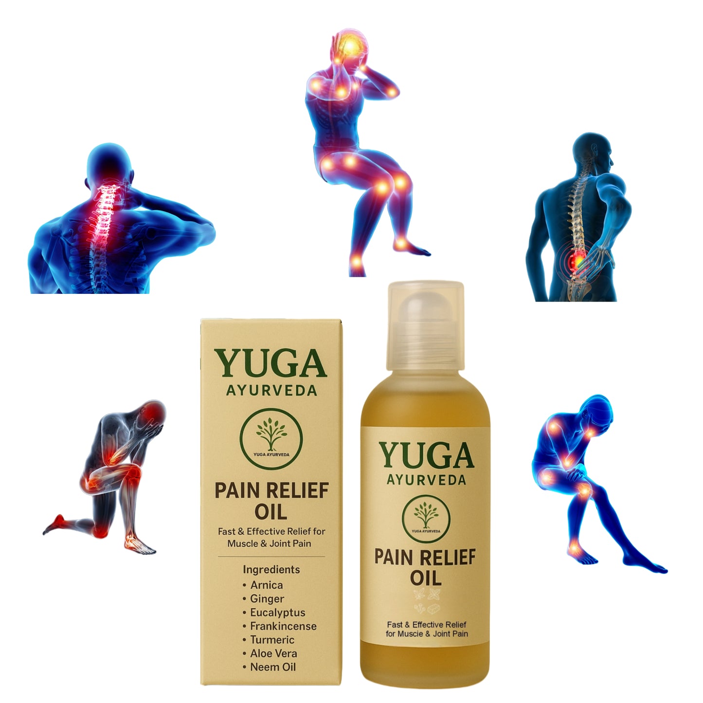 Best Ayurvedic Pain Relief Oil - Relieves Joint, Knee, Arthritis & Muscular Aches Naturally - YUGA AYURVEDA
