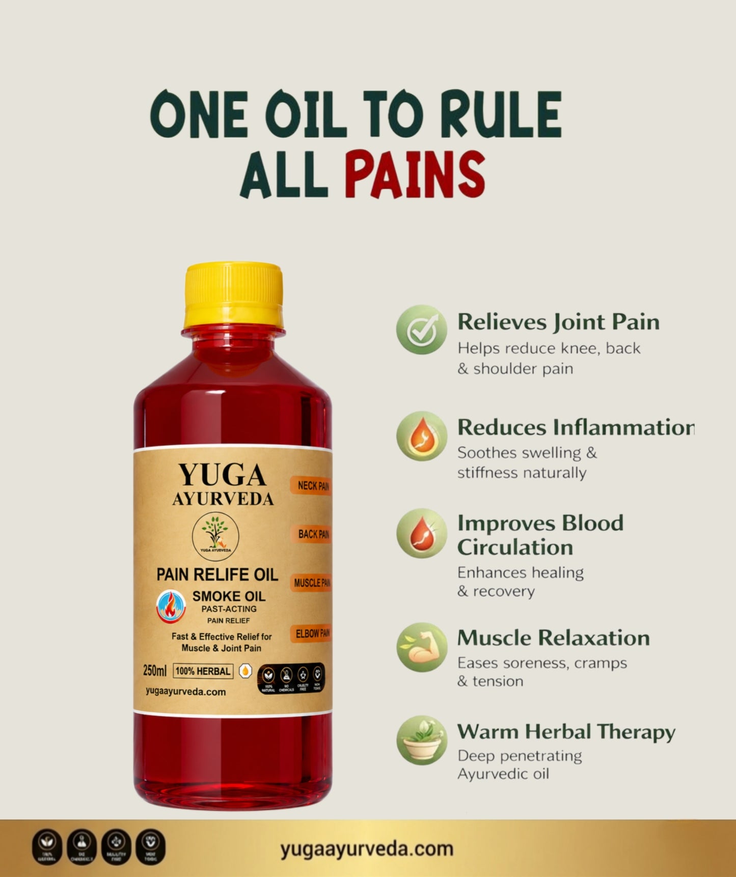 Best Ayurvedic Pain Relief Oil - Relieves Joint, Knee, Arthritis & Muscular Aches Naturally - YUGA AYURVEDA