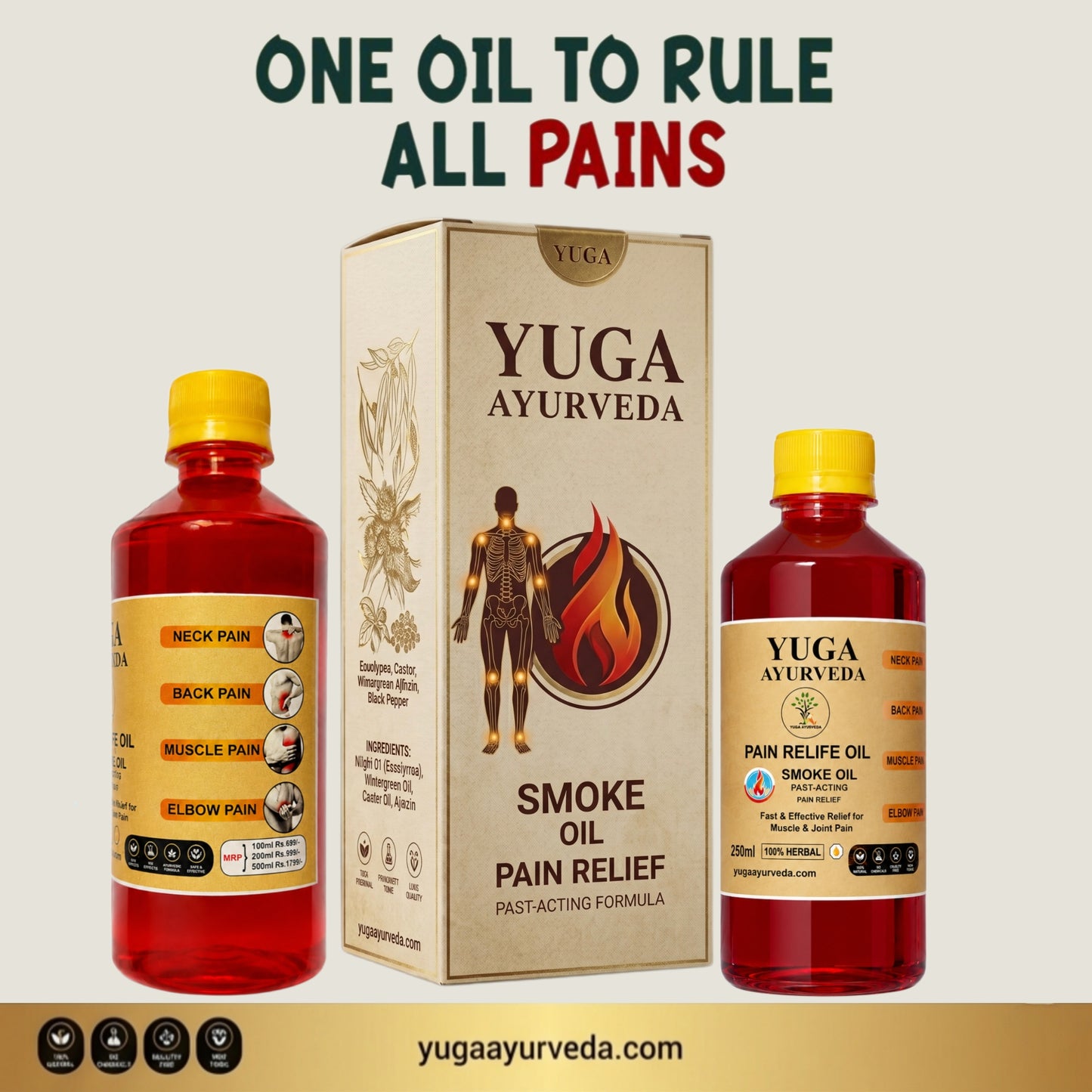 Best Ayurvedic Pain Relief Oil - Relieves Joint, Knee, Arthritis & Muscular Aches Naturally - YUGA AYURVEDA