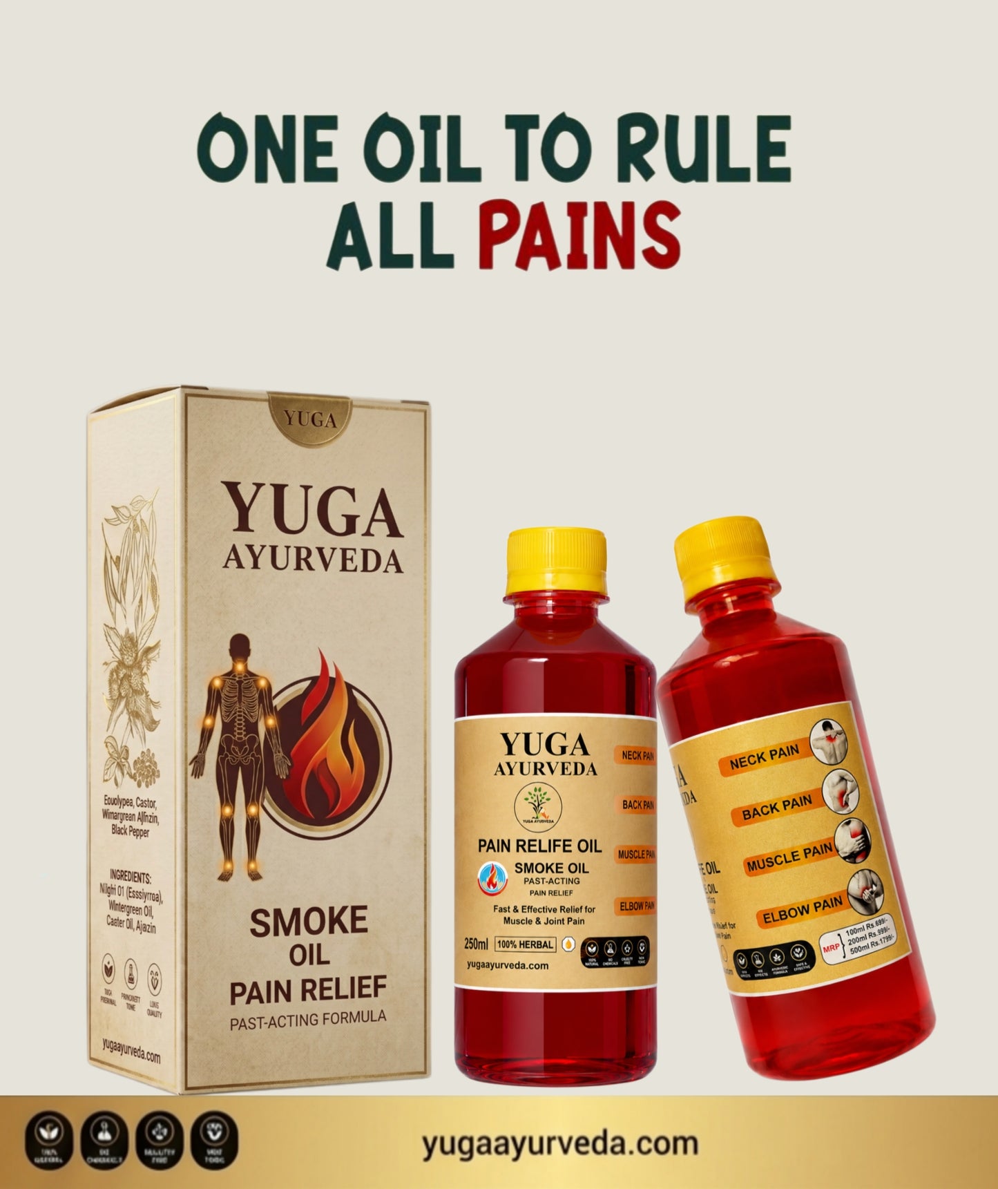 Best Ayurvedic Pain Relief Oil - Relieves Joint, Knee, Arthritis & Muscular Aches Naturally - YUGA AYURVEDA