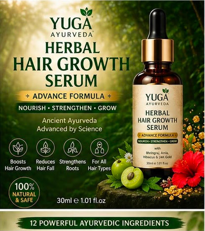 YUGA AYURVEDA HERBAL HAIR GROWTH SERUM Advanced Formula
