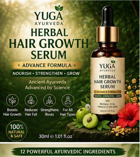YUGA AYURVEDA HERBAL HAIR GROWTH SERUM Advanced Formula